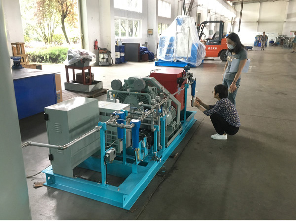 欢迎大金氟化工到佰联压缩机验收设备